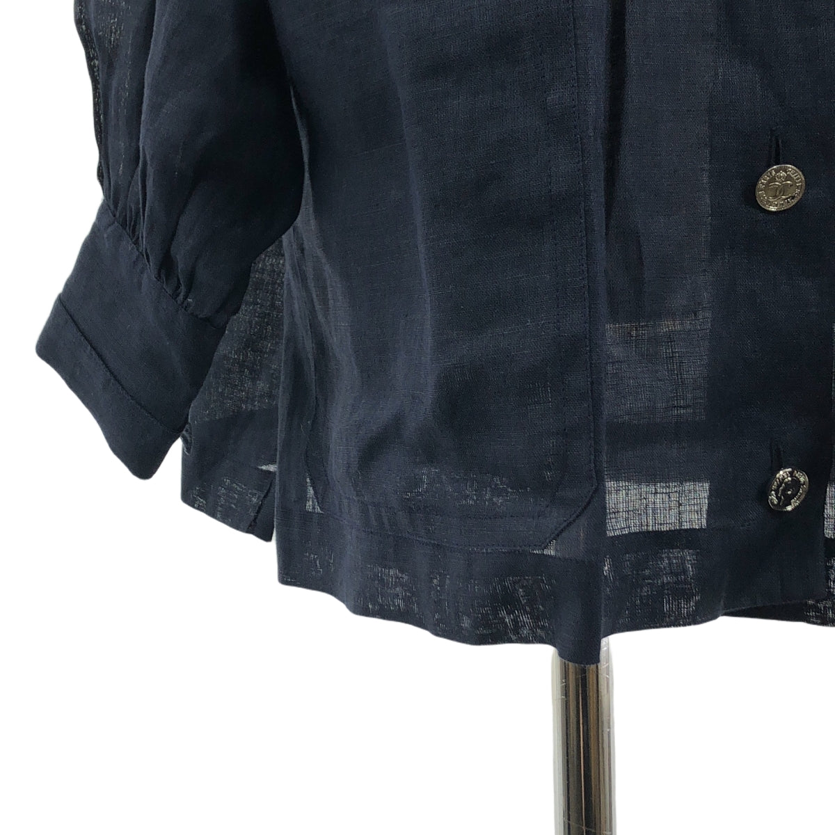 CHANEL / シャネル | ココマークボタン リネン ギャザーオーバーサイズ