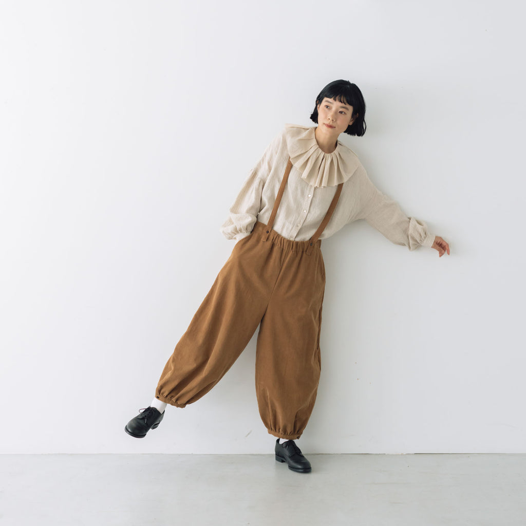 MAGALI ストライプリネン アンティークカラー ブラウス ｜くらすこと