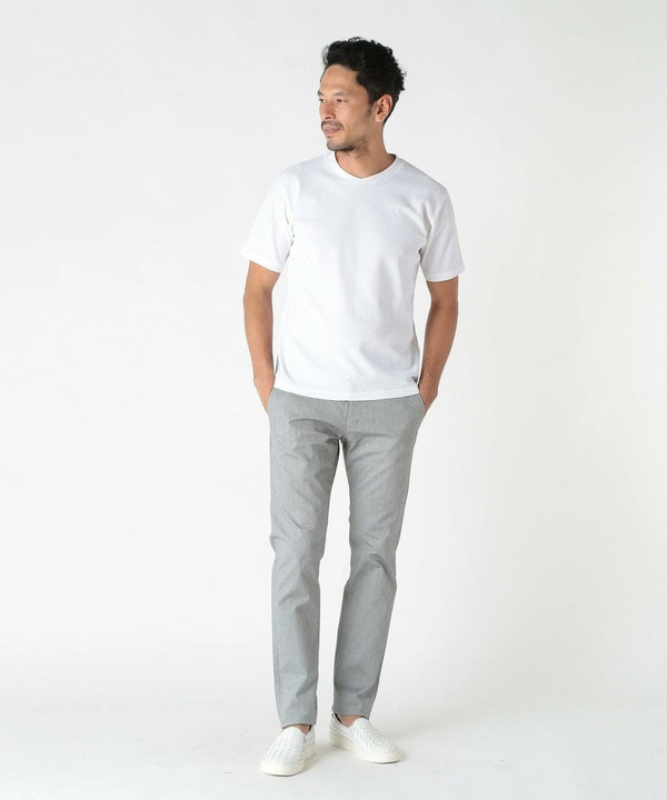 ON/OFF兼用＞シャドーヘリンボーンストレッチパンツ｜メンズ