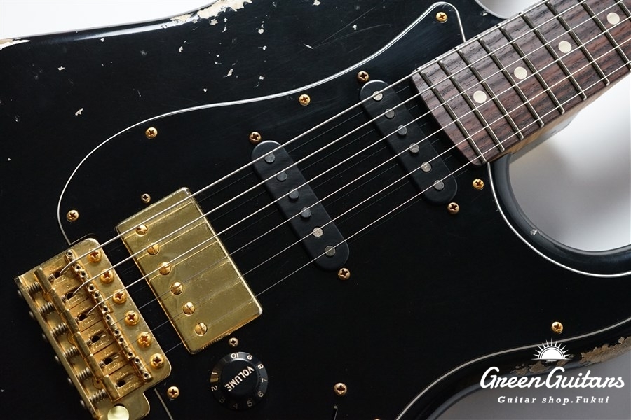 Xotic XSC-2 - Black / Heavy Aged / Alder / Gold Hard Wear | Green