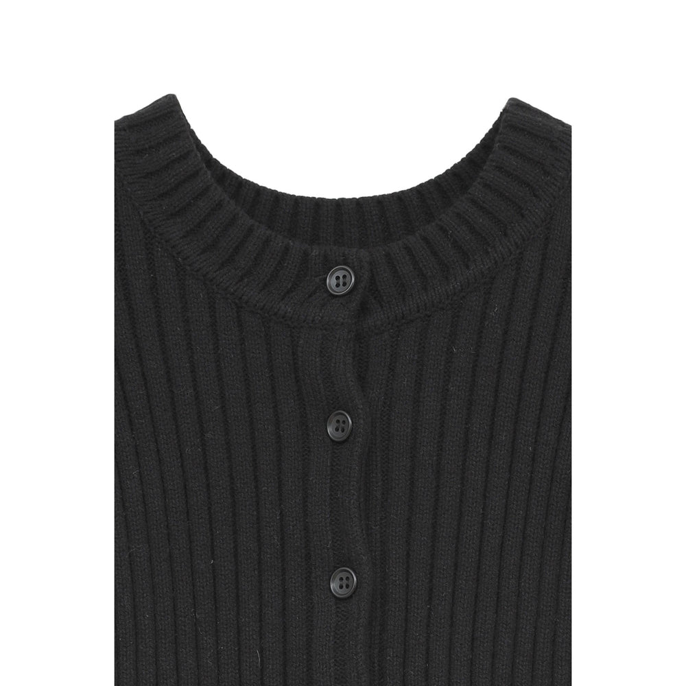 W FACE SHORT FRILLED KNIT TOPS -BLACK- – OBLIGE