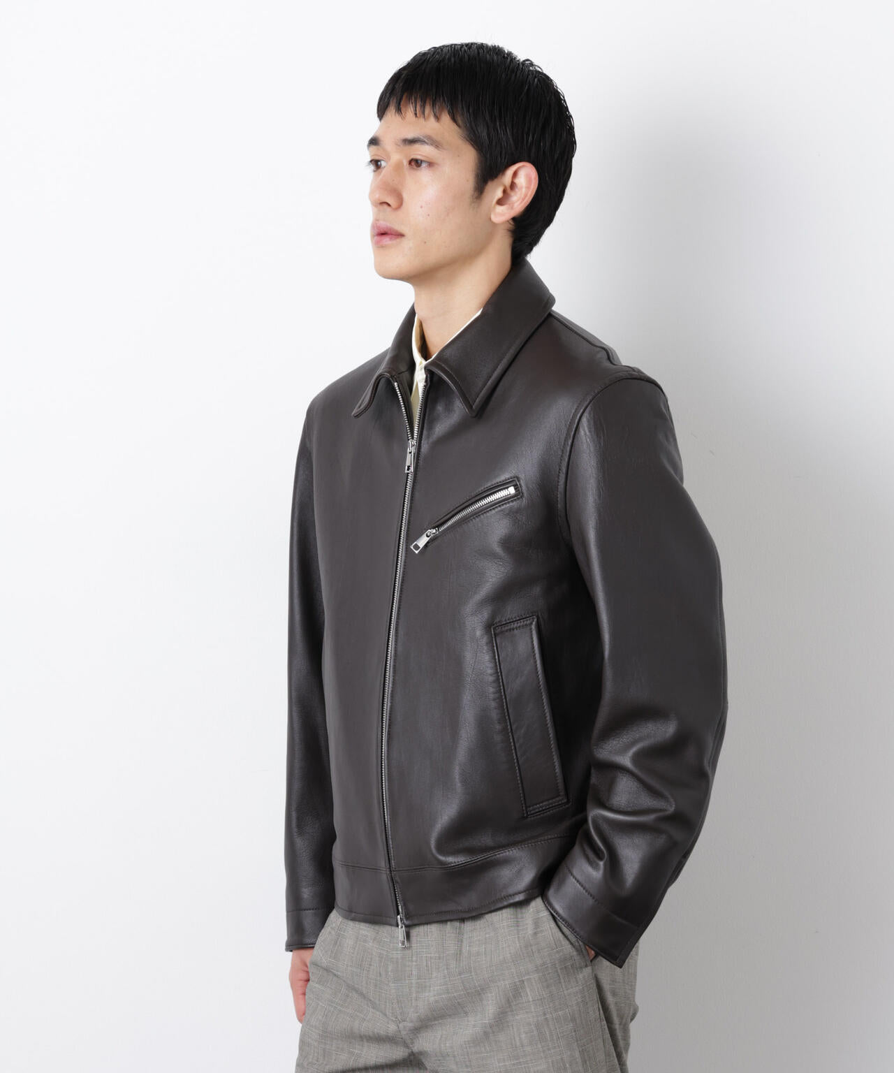 ラムナッパレザーライダースジャケット
