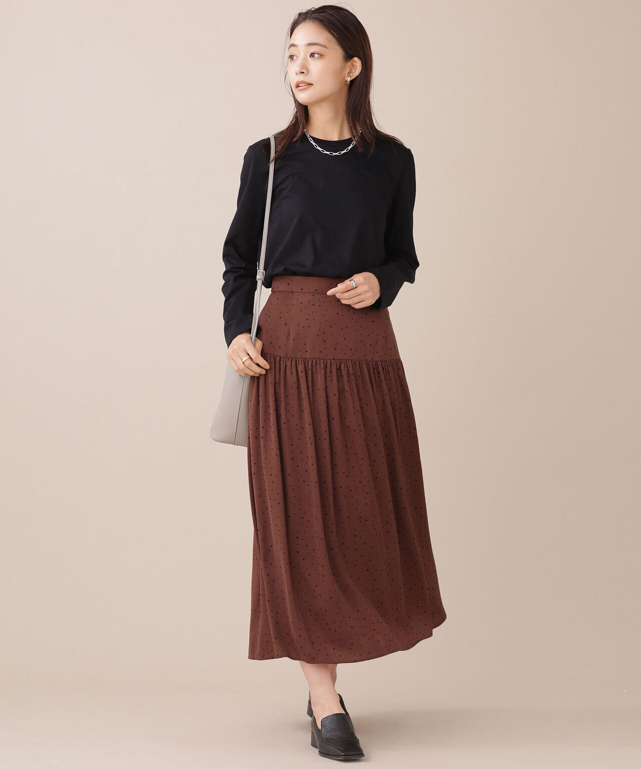 ランダムドットティアードスカート