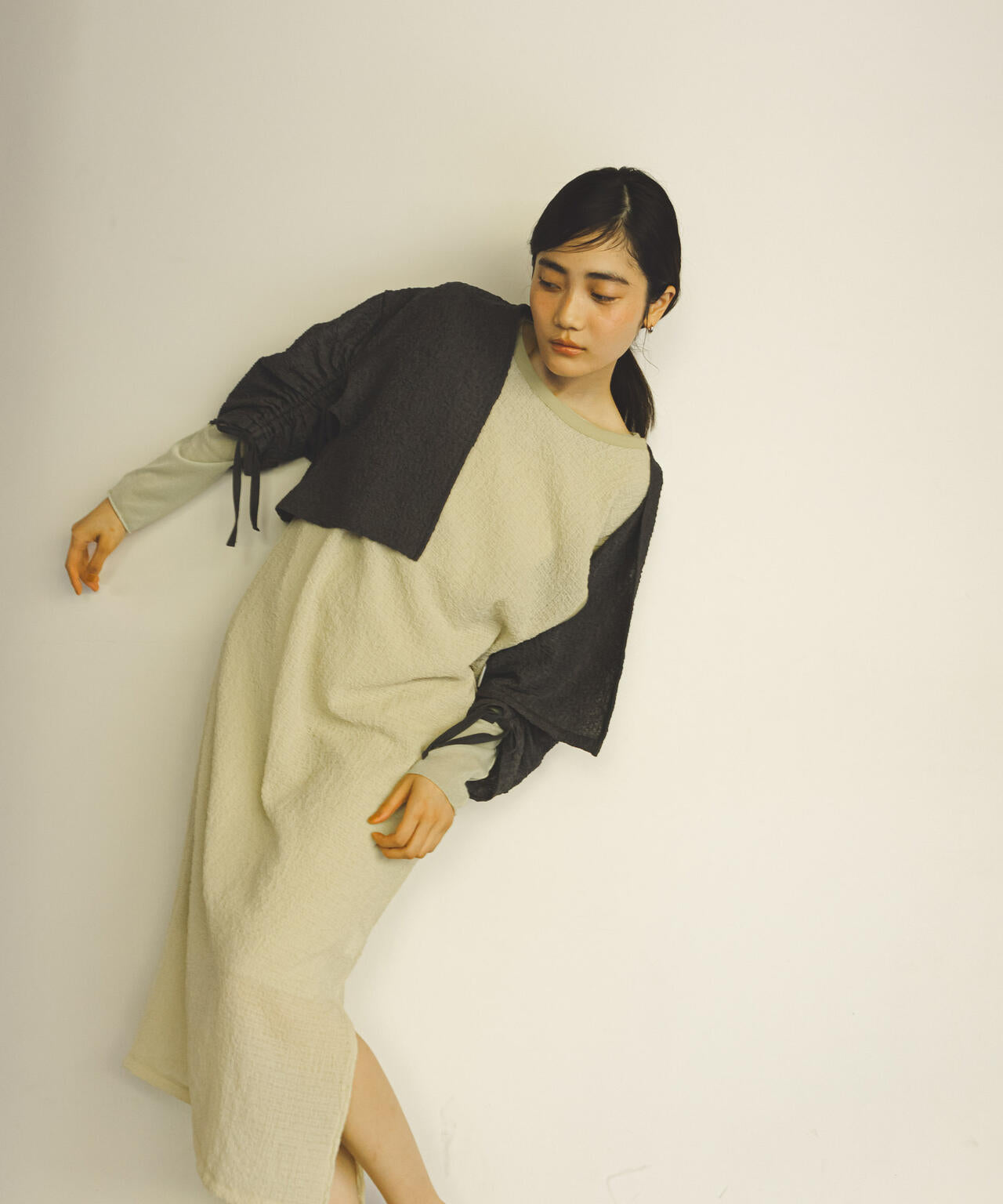 シャーリング ドロスト カーディガン