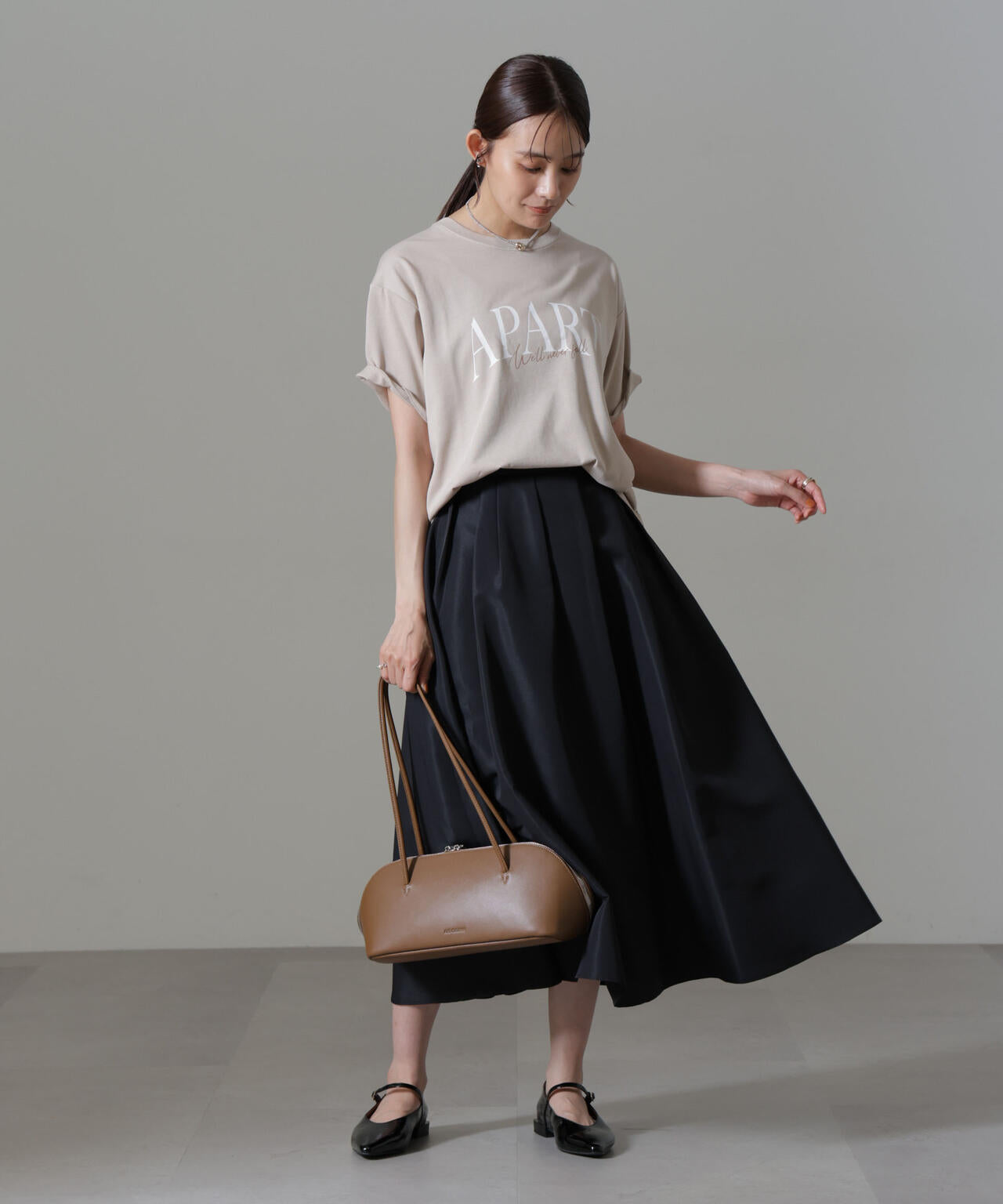 ランダム タック フレア スカート