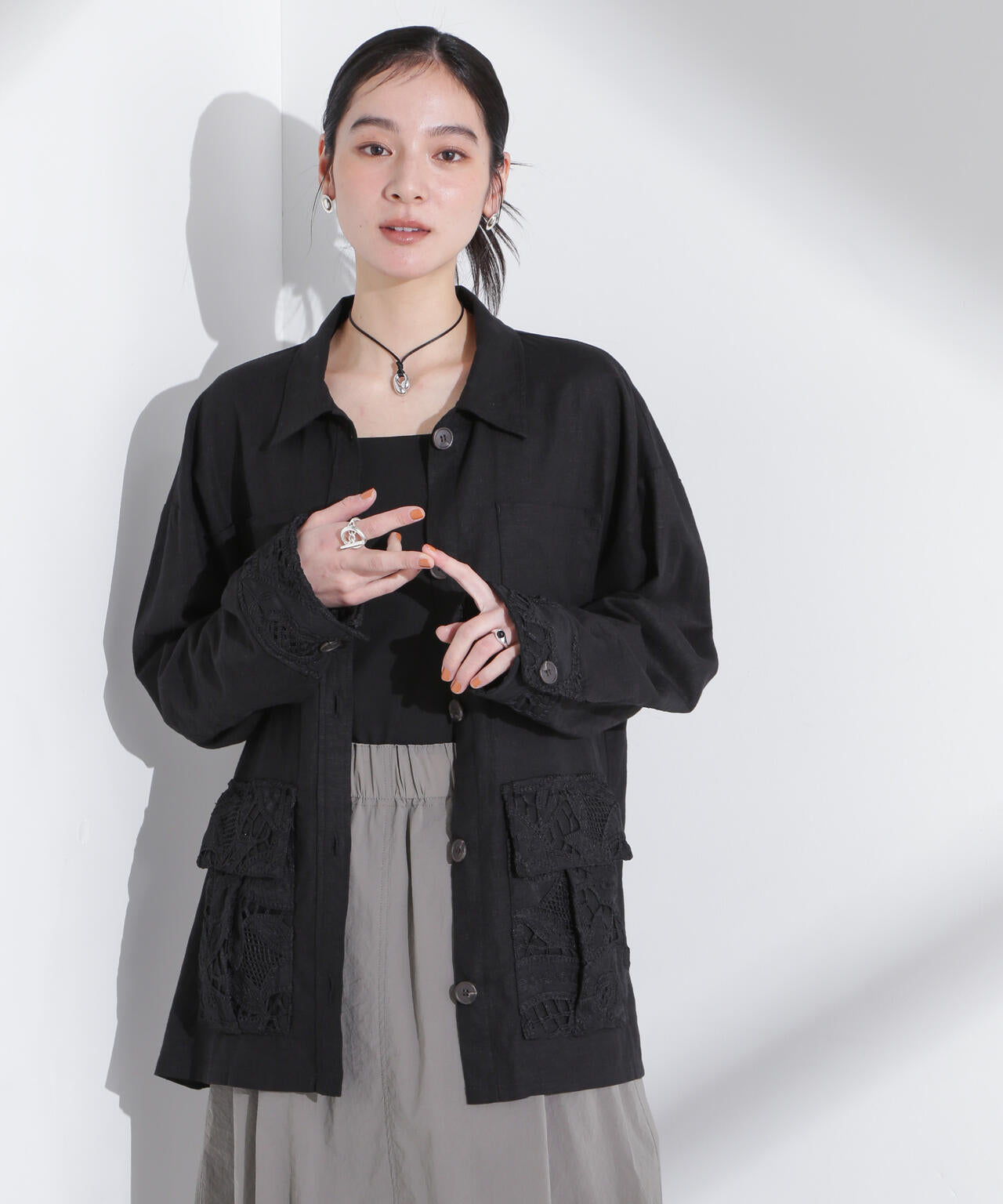 ポイント レース サファリジャケット