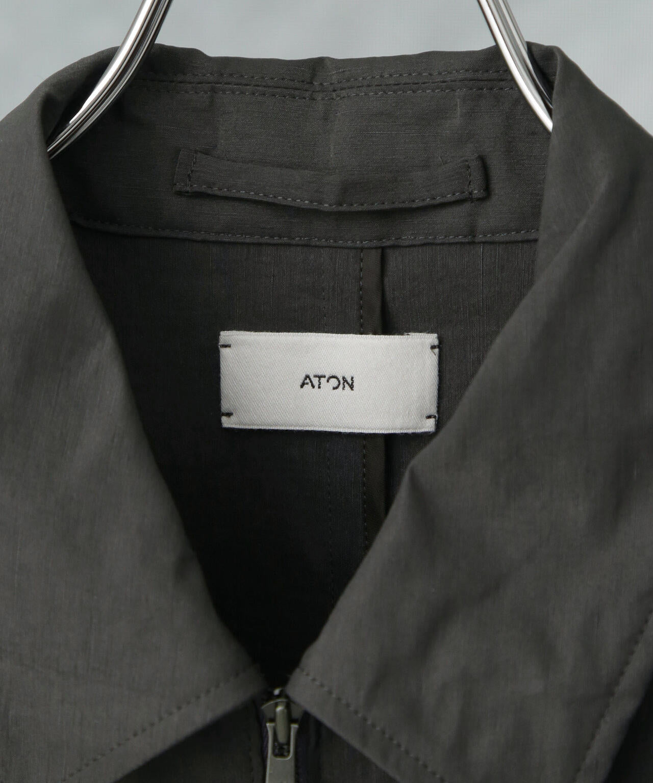 ATON/STRETCH NYLON LINEN ZIP-UP JK