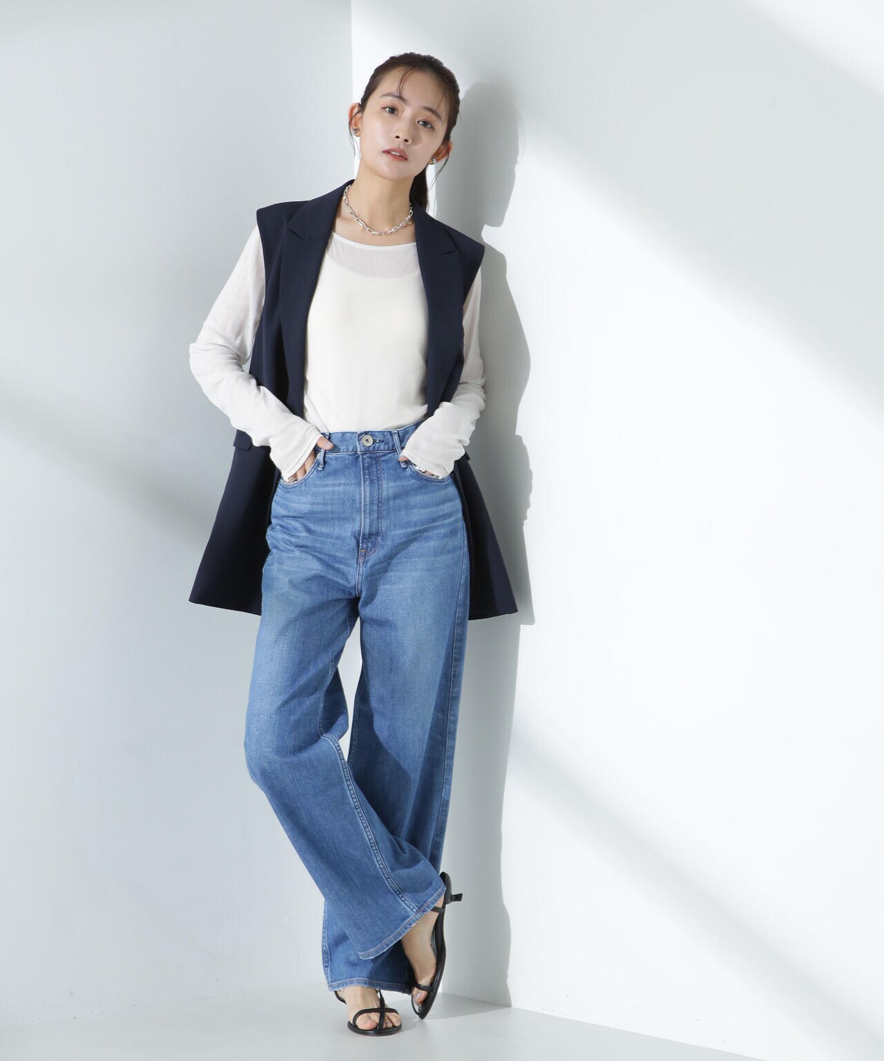 upper hights / THE NIECE ハイライズ ワイド ストレート デニム