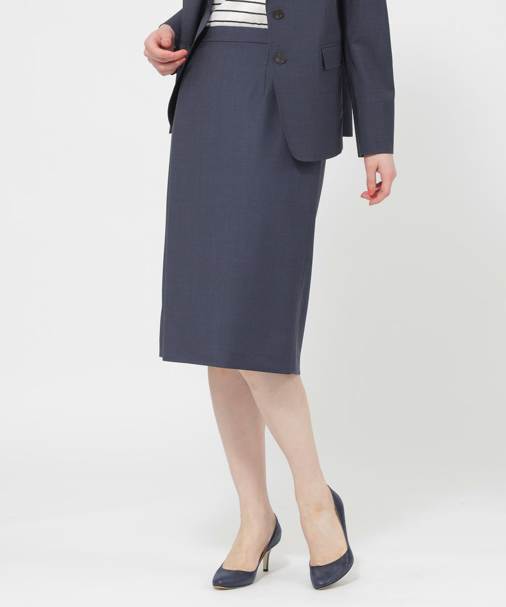 防しわ性/ウォッシャブル】ファインウールストレッチ スカート