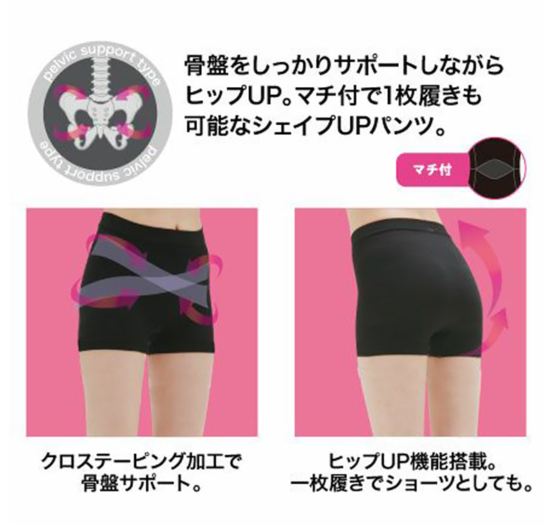 ガードル ショートガードル 骨盤 ヒップアップ 一枚履き 1分丈 パンツ