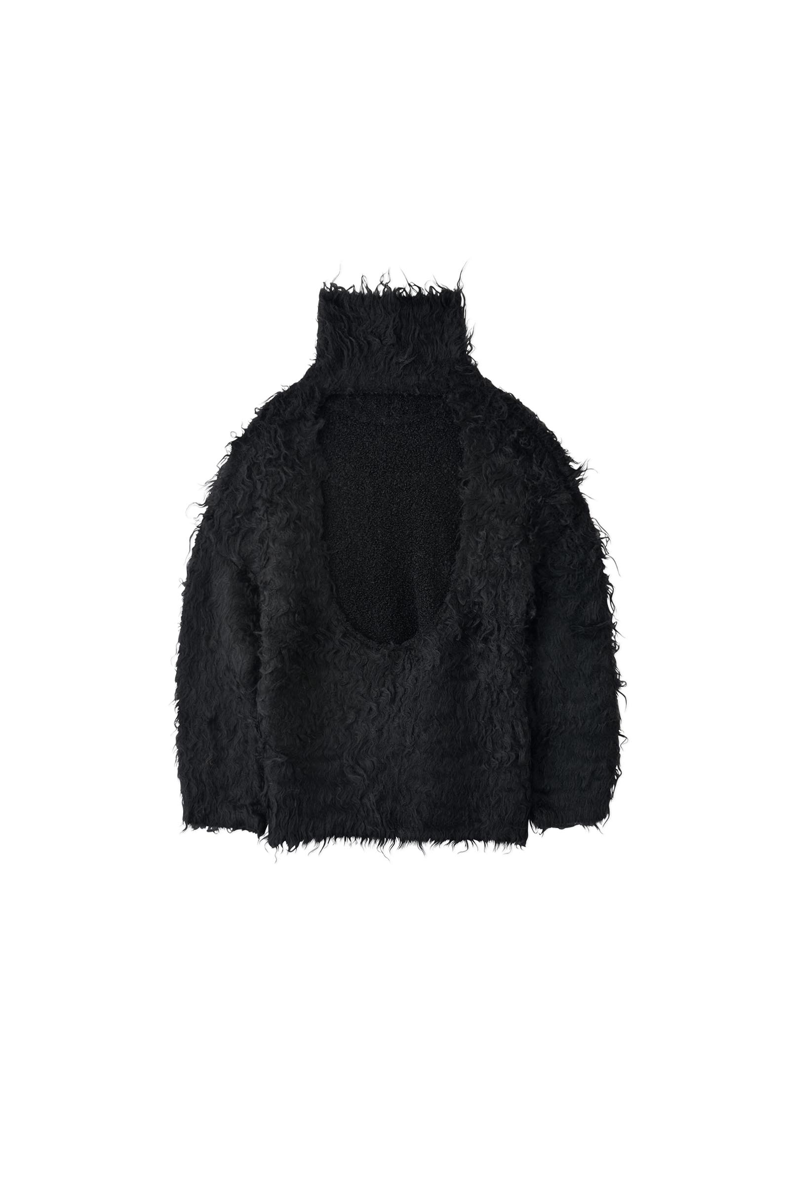 determ; / Open-Back Shaggy Turtleneck Knit – carol ONLINE STORE