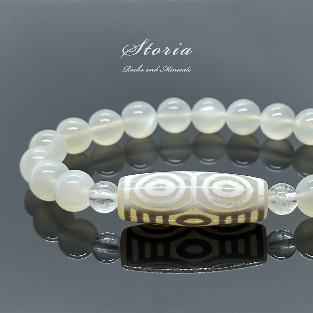 白天珠で新作！亀甲長寿天珠と龍眼天珠をメインにしたブレスレットたち