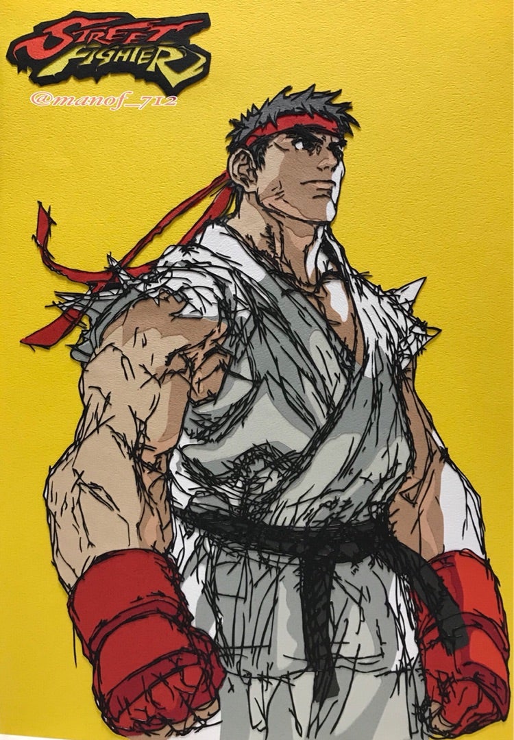 切り絵 ストリートファイター リュウ | 生涯ゲームと趣味と共に。