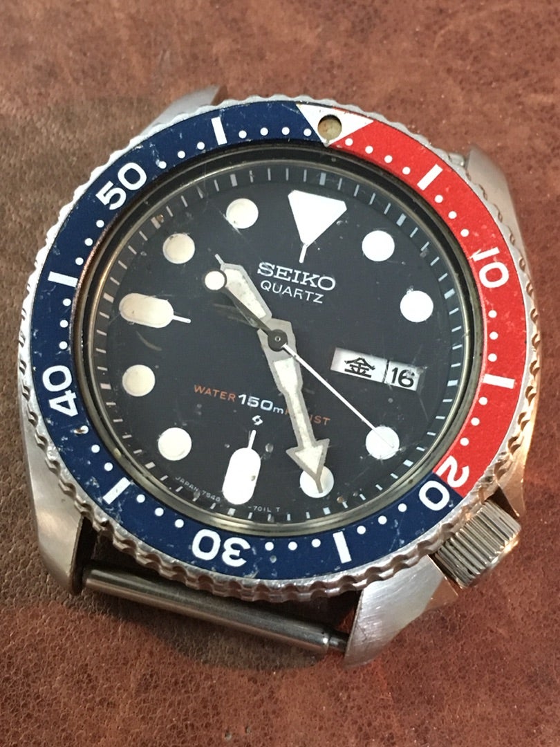 ☆235時計修理☆セイコー7548オールドペプシダイバー☆電池交換