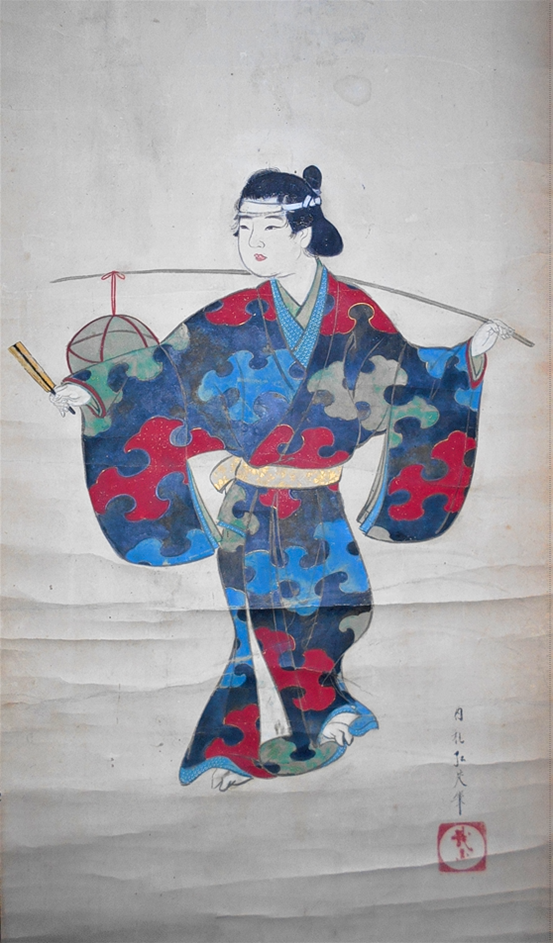 江戸時代の若衆図 肉筆浮世絵 | もさくの浮世絵はじめました。