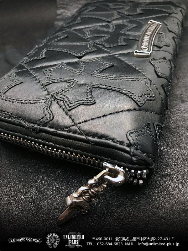 クロムハーツ財布/REC F ZIP #2 キルティングセメタリークロスブラック