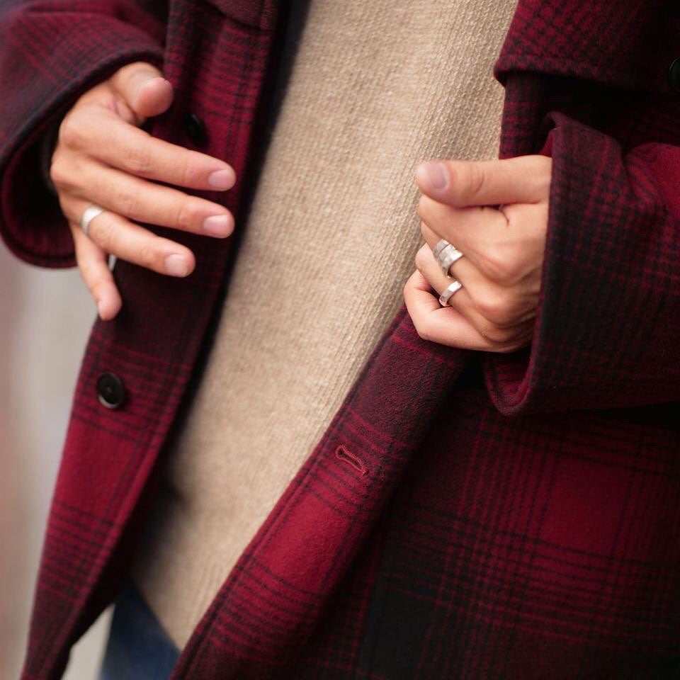 COMOLI ナッピングウールチェックマッキノークルーザー / カシミヤ