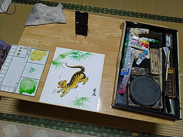 大津絵の「竹に虎」を描いてみました | 安くて楽しむ♪キモノ日和り