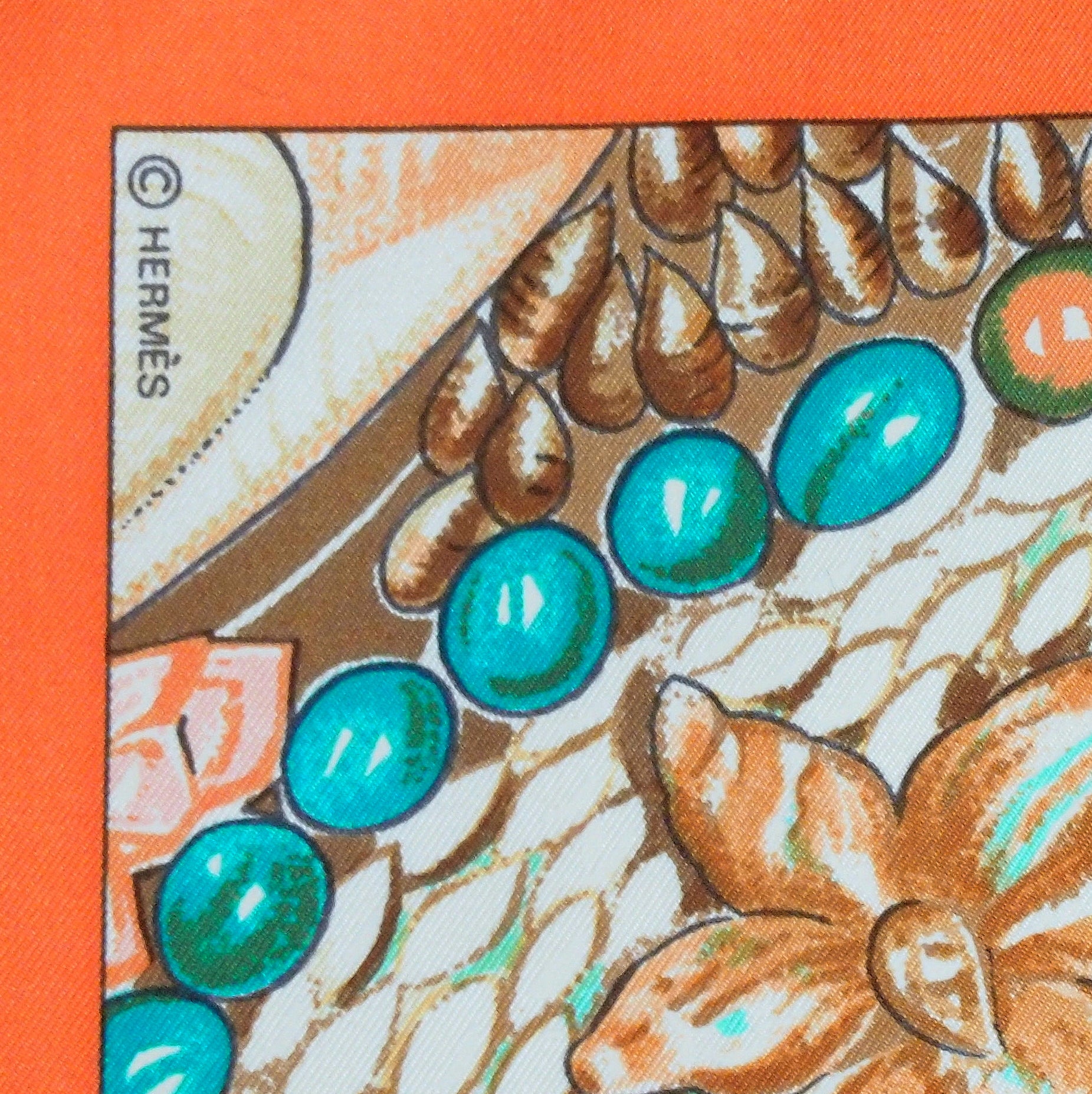 S192】美品 HERMES エルメス スカーフ カレ90 RocailleⅡ貝殻 | 【Kio