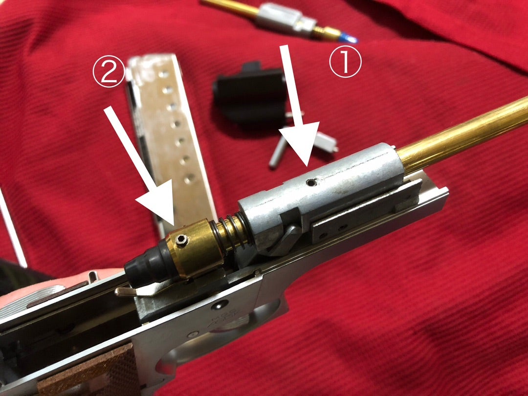 MGC製 固定スライドガスガン S＆W M745ピンポインター…ホップ