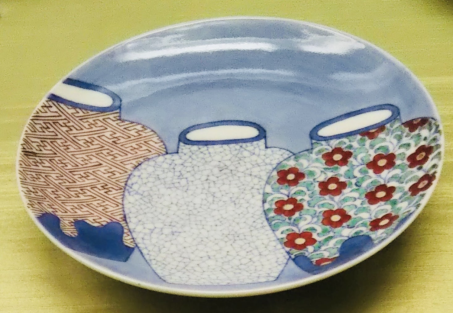 色絵三壺文皿》 鍋島 江戸時代 17世紀 ＠東京国立博物館常設展 | akki