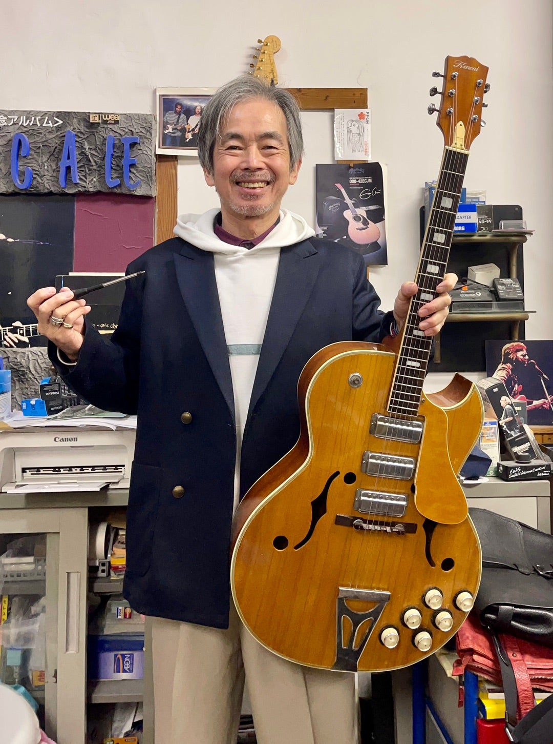 1960年代頃？のKawai のフルアコのペグ交換など❗️ | Eric Clapton