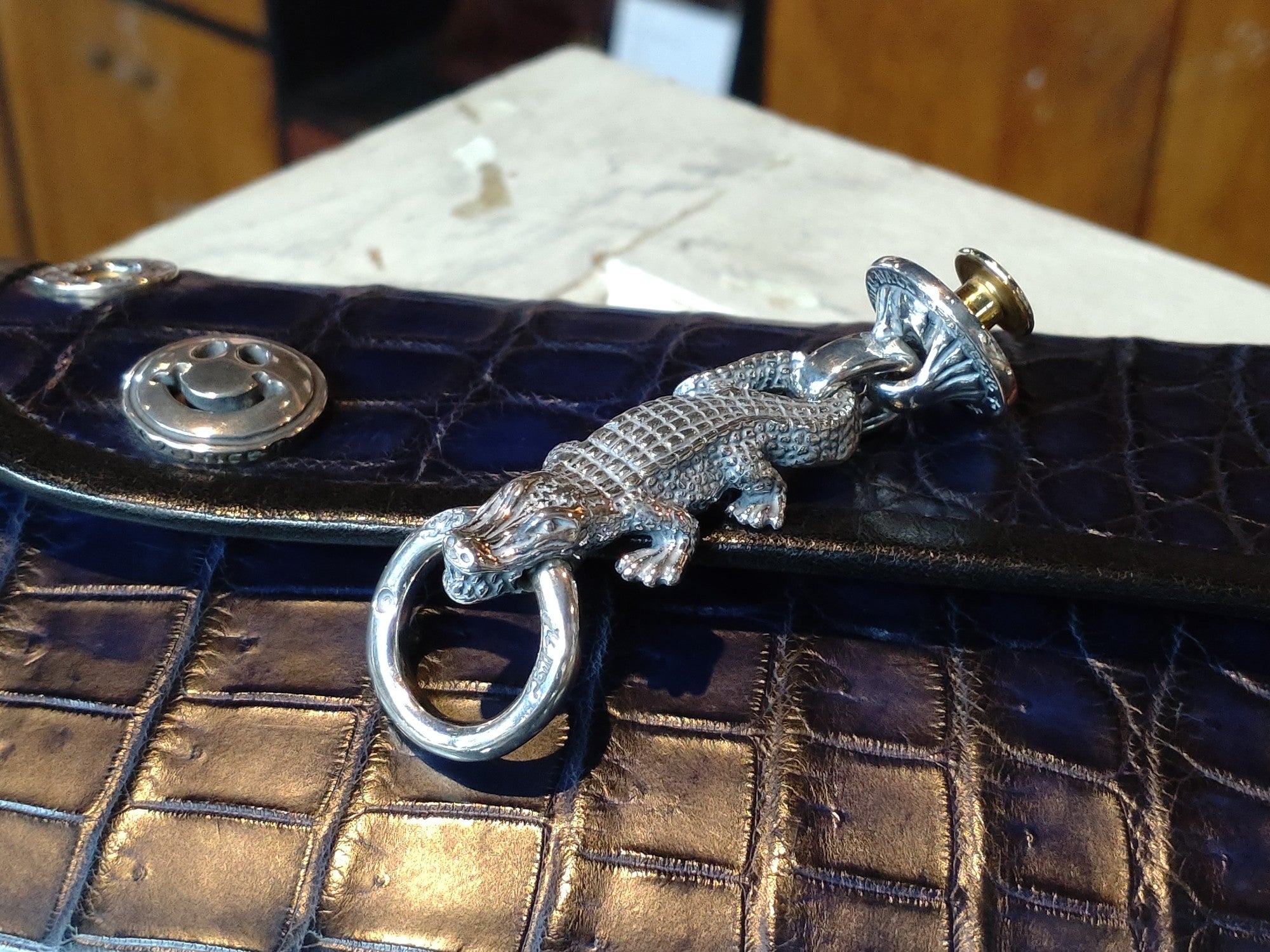 BWL / WALLET RING w/LG ALLIGATOR | BILL WALL LEATHER UENO