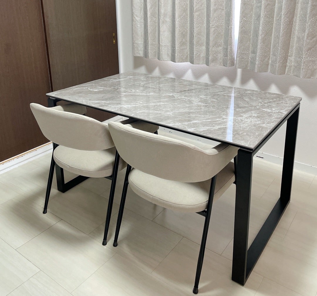 セラミックダイニングテーブル ベージュ美品 ニトリ 分解発送