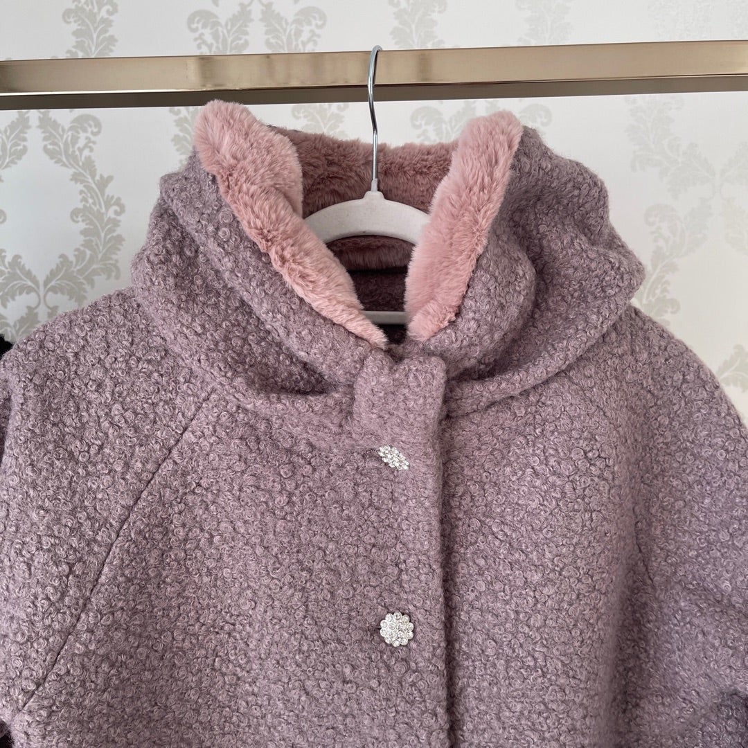 首元まで暖かコート❤︎】エコファーが心地良いブークレービジュー