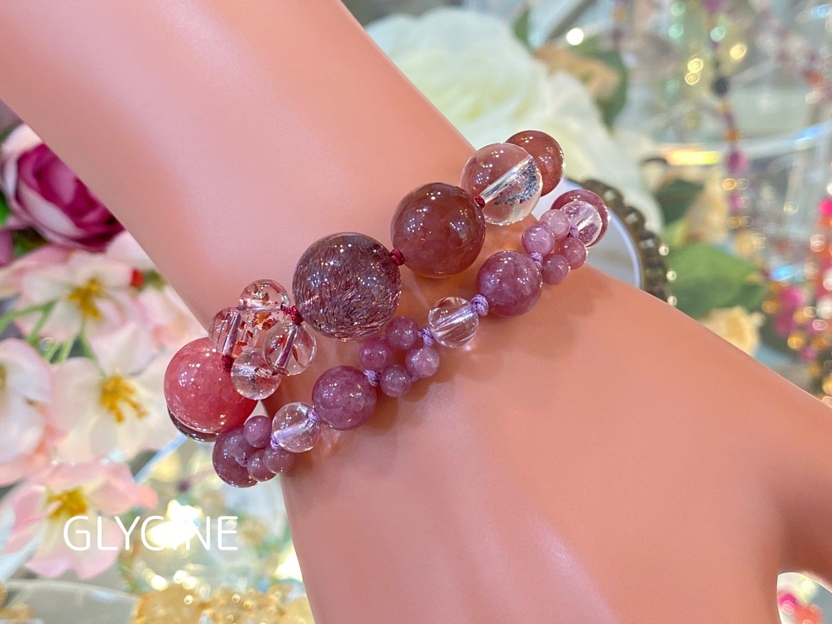 大人ピンク色♪ピンクトルマリンとクンツァイトのパワーストーン