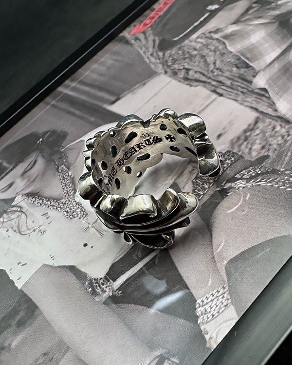 CHROME HEARTS (クロムハーツ) リング ダブル フローラルクロス 日本