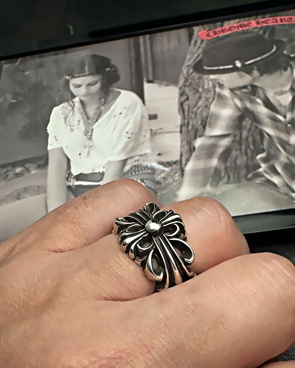 CHROME HEARTS (クロムハーツ) リング ダブル フローラルクロス 日本