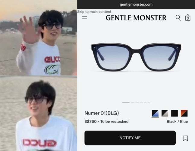 BTS JIN】ジン 着用していたサングラスがまたもや即完売 「顔が広告