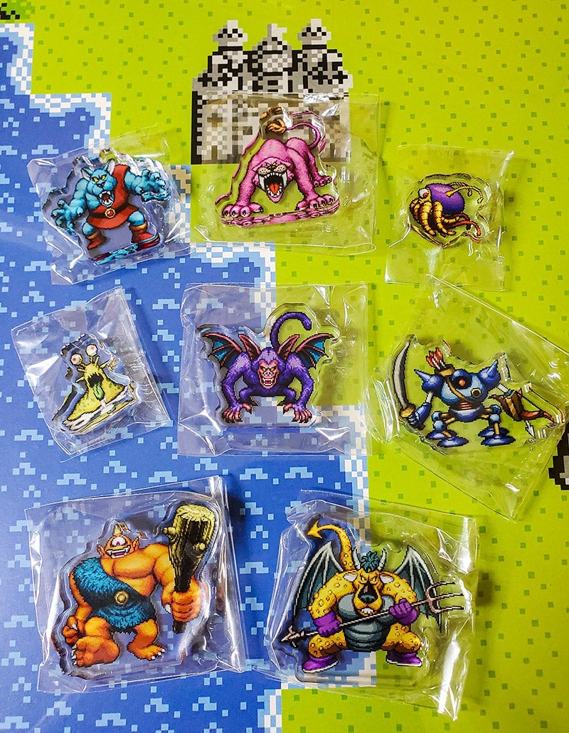 ドラゴンクエスト ミニアクリルブロックを戦闘画面風にディスプレイし