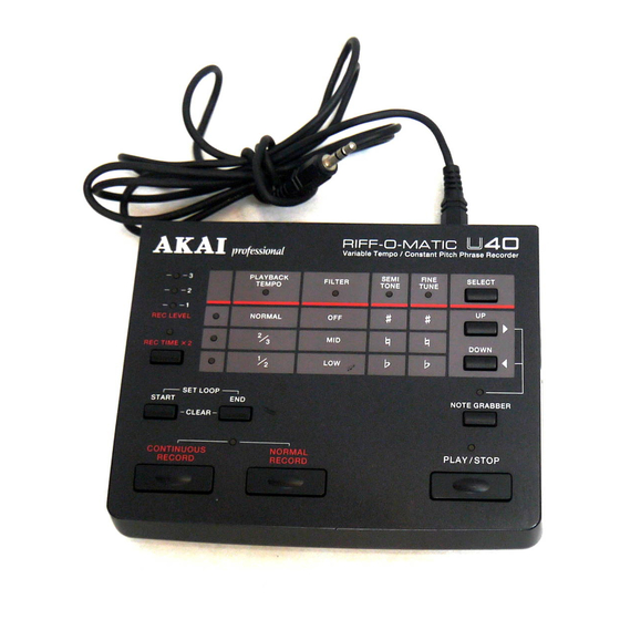 AKAI RIFF-O-MATIC U40 OPERATOR'S MANUAL Pdf Download | ManualsLib
