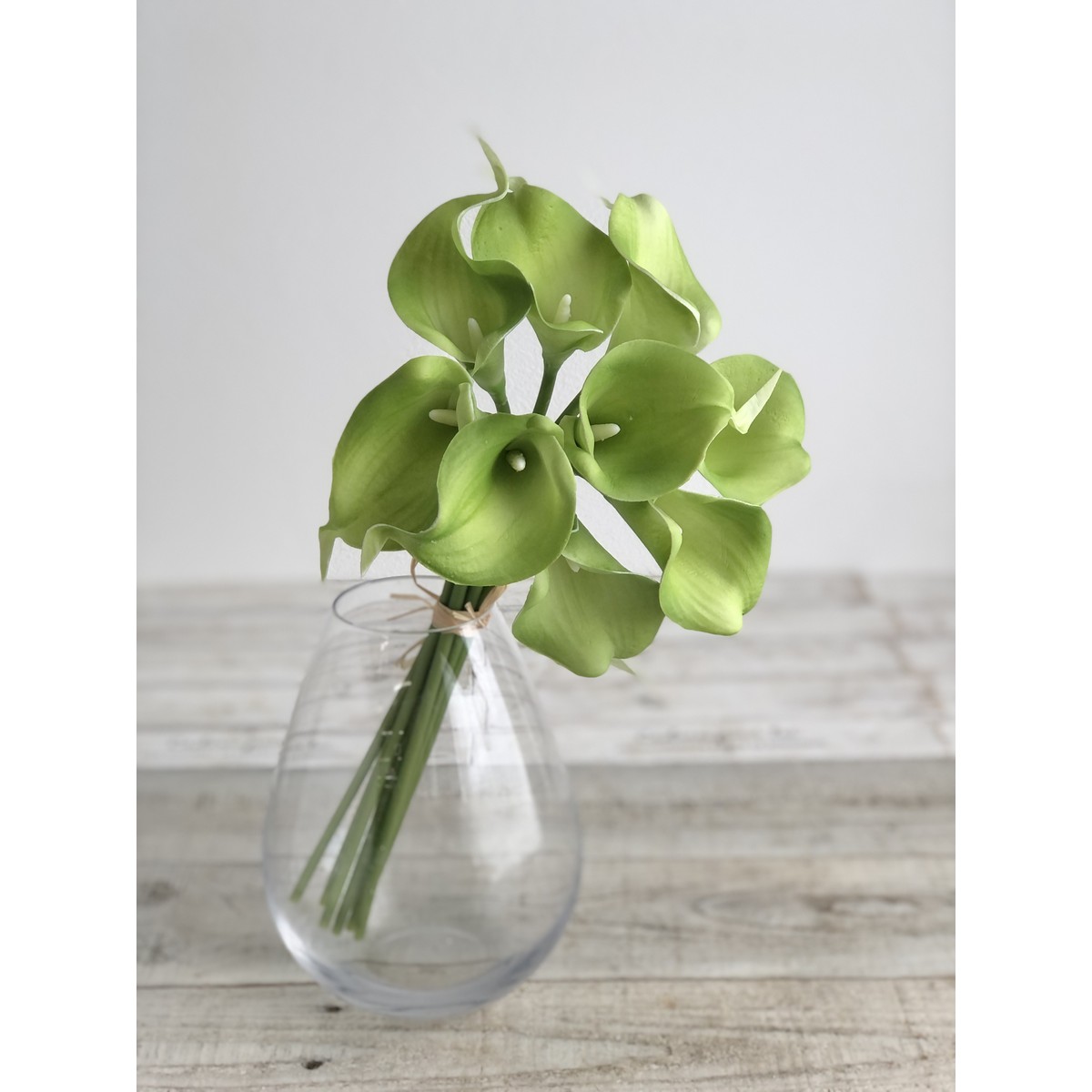 即日☆【造花】アスカ/カラーリリィバンチ(1束9本) グリーン/A-34592