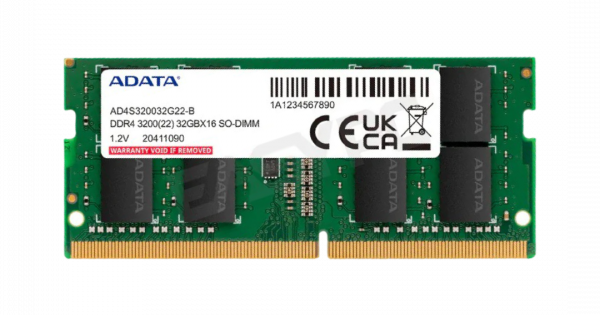 Adata Laptop Memory DDR4 32gb - 3200Mhz (1x32gb)