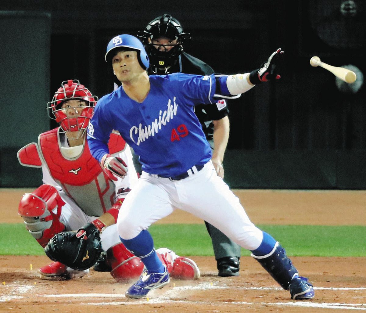 中日・加藤匠馬、約2年ぶりのヒット 8回の三塁打、正捕手・木下より