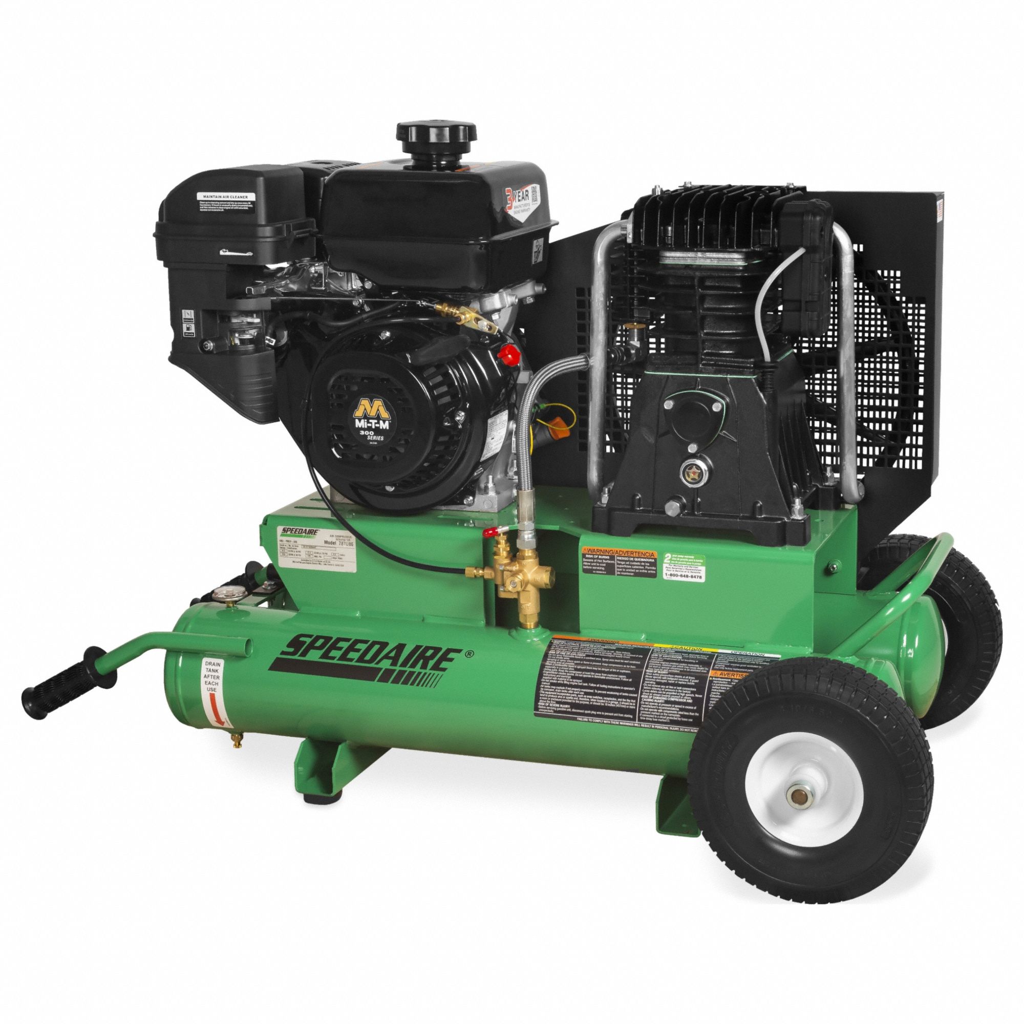 SPEEDAIRE 9 hp 8 gal Portable Gas Air Compressor - 787U86|AM2-PM09