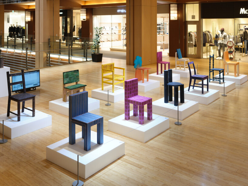 saki takeshita's wooden chairs shift hues at DESIGNART tokyo 2024