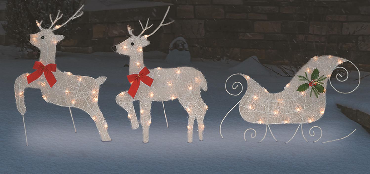 Summit Gifts SUM-20556 2D Deer with Sled Tinsel-Light Display | DX