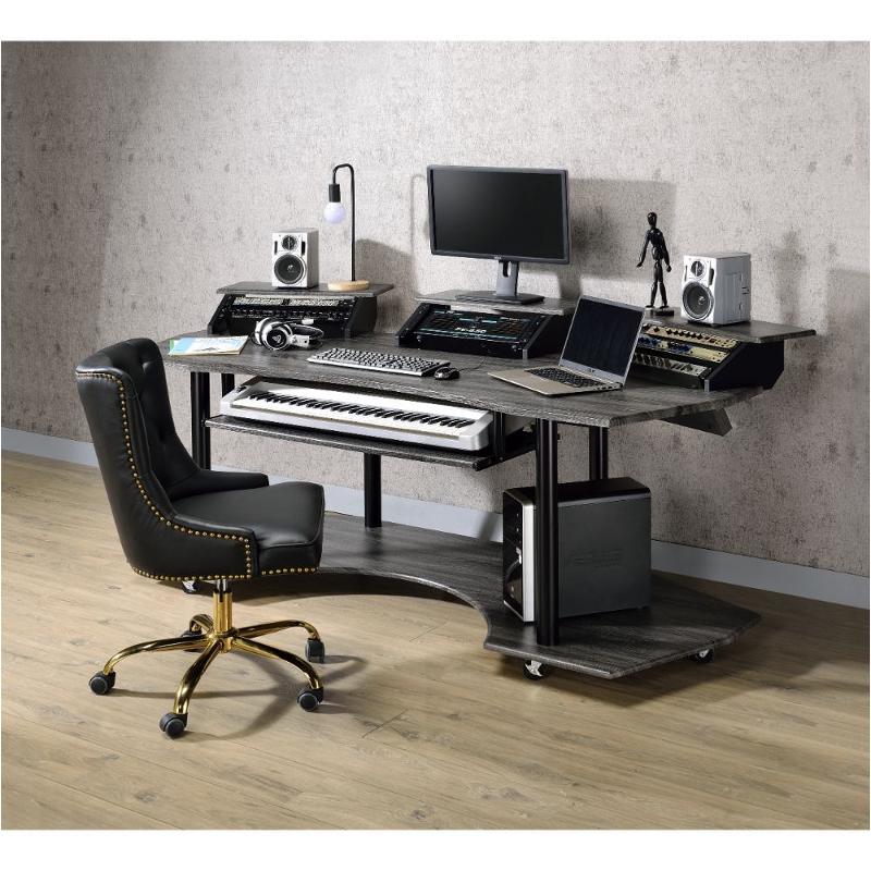 92895top Acme Furniture 83in Black Oak Music Studio Desk