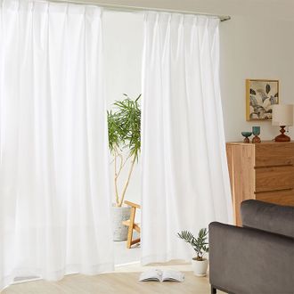 ホワイト]1～2枚組 レースカーテン 洗濯可 UVカット 遮像 | 【公式