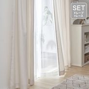 ホワイト]ドレープカーテン＆レースセット 洗濯可 | 【公式】LOWYA