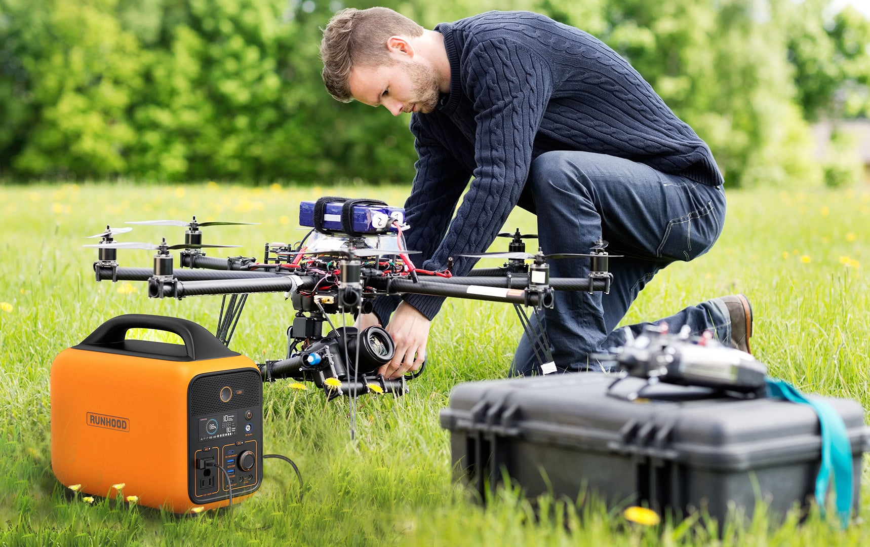 バッテリー交換式＆単独でも使えるRUNHOOD DIYポータブル電源 600W