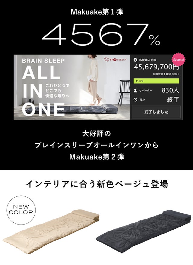 好評・第2弾！ブレインスリープ マットレス・枕・布団が一つになった