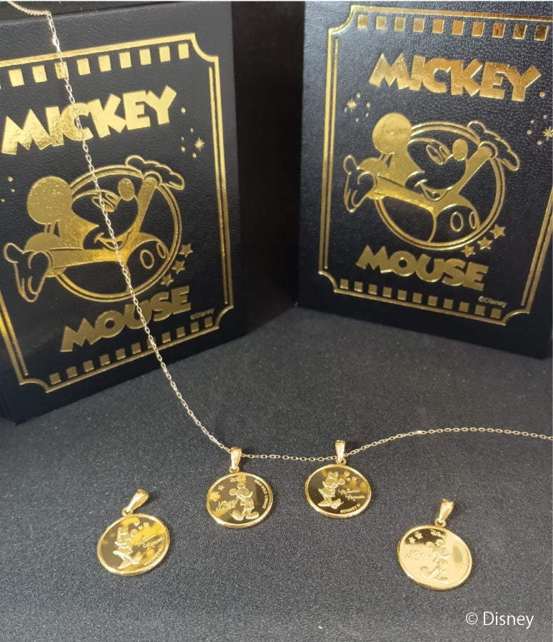 限定個数】『ミッキー』『ミニー』の純金メダル、ペンダント登場