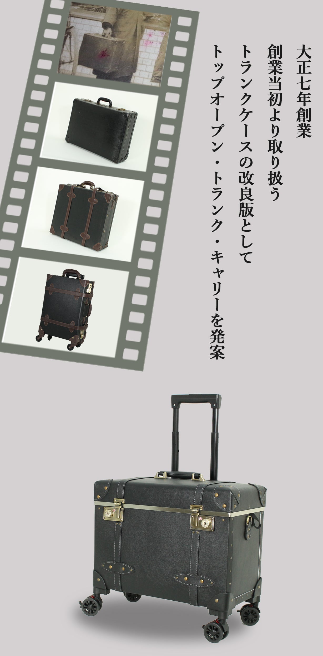 キャリーケースの不便を解消！倒すこと無く荷物を出し入れできるトップ