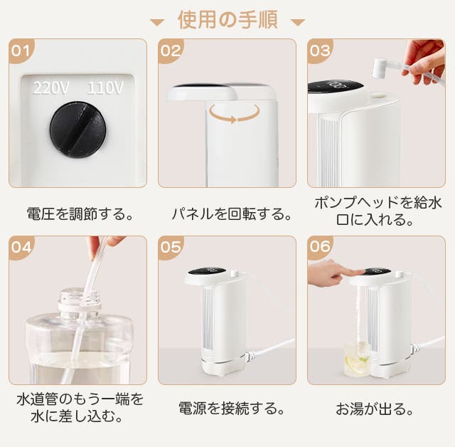 3s速熱・6段温度調節・2way給水方式！便利で高性能な卓上型ウォーター