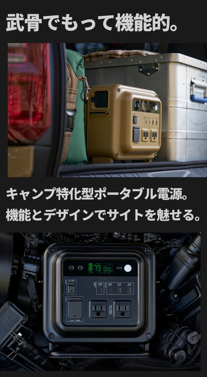 先行100台限定】キャンプ特化型のポータブル電源｜NESTOUT｜マクアケ